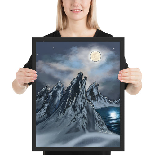 Wolf Pack Mountains framed poster