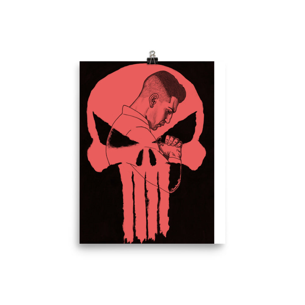 Red Pun Skull poster