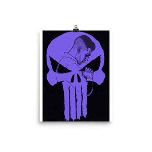 Purple Pun Skull poster