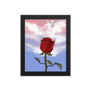 The Dove, The Love & The Rose Framed poster